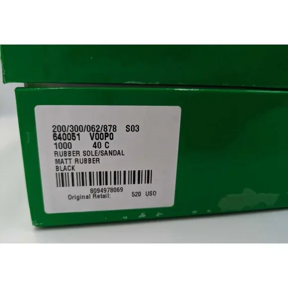 BOTTEGA VENETA Matt Rubber Slider Sandals Black Size40 - Picture 9 of 11